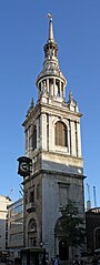 St Mary-le-Bow (1683) di Christopher Wren, una delle maggiori "chiese della città".