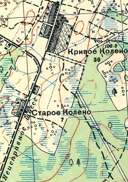 План деревни Старое Колено. 1931 год