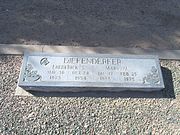 The grave site of Frederick Diefenderfer (1873–1954) and his wife Mary M. Diefenderfer (1888–1975).