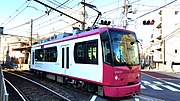 発車する8800形電車（2021年1月）