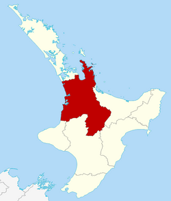 Waikato within the North Island, New Zealand