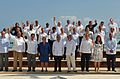 El presidente Felipe Calderón y el presidente Álvaro Uribe en Cancún; 2010.