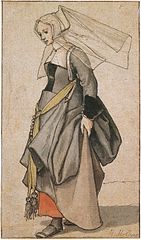 Young Englishwoman, a costume study by Hans Holbein the Younger