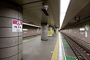 大江戶線月台（2011年1月，設置月台閘門前）