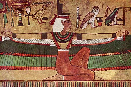 Painting of the goddess Isis (1380–1385 BC). The priests of her cult wore white linen.