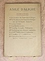 Liste des bienfaiteurs de l'asile d'Aligre (non datée).