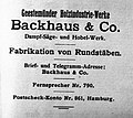 Backhaus Ltd., letterhead, 1930s