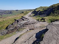 File:Castleton Broken Road.jpg (Abandoned A625 road, Castleton)