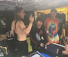 Chase Atlantic signing autographs on Warped Tour 2018