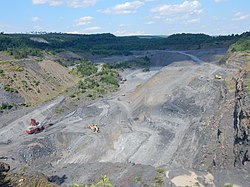 Coal mining near village of Wadesville in New Castle Township.