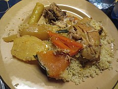 Couscous au poulet.