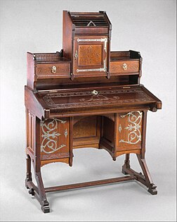 Desk, by Kimbel and Cabus, c.1877, oak, nickel-plated brass and iron hardware, Metropolitan Museum of Art