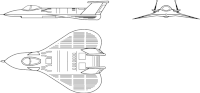 テスター/イタレリ社製のプラモデルを参考にした「F-19」の三面図