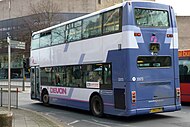 First Devon & Cornwall Dennis Trident 2 with Plaxton President bodywork rear