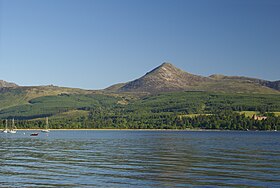 Vue du Goat Fell depuis Brodick.