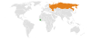 Location map for Guinea and Russia.