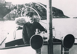 Gunnar Tellander på M/Y Gladan 1917