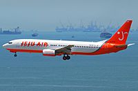 Jeju Air plane in flight