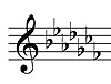 C-flat Major key signature