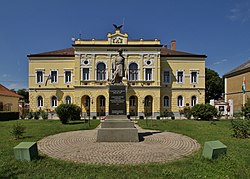 Village hall and First World War monument