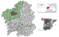 Localización na provincia da Coruña e na comarca de Ordes