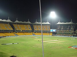 M. A. Chidambaram Stadium in the night