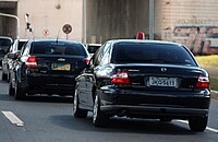 A couple of Chevrolet Omega C (first) and B (second) in a Brazilian presidential convoy.