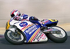 דוהאן על אופנוע NSR500 של הונדה בעונת 1990