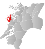 Mapa do condado de Nord-Trøndelag com Flatanger em destaque.