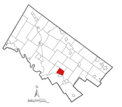 Location of Norristown in Montgomery County, Pennsylvania