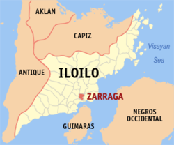 Map of Iloilo with Zarraga highlighted
