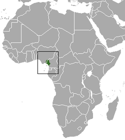 Distribución del cercopiteco de orejas rojas