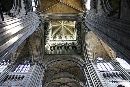 the interior of the lantern tower over the transept