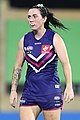 Sabreena Duffy playing for Fremantle in 2019