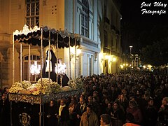 Salida Procesional del Retiro y Silencio de Nuestra Señora de la Soledad de la Portería.Las Palmas de Gran Canaria. Viernes Santo, 25 de marzo de 2016.