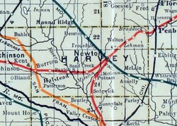 1915 Railroad Map of Harvey County