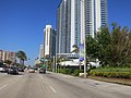 The street of Collins ave on Sunny Isles Beach in 2012.