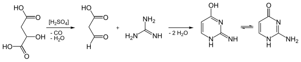 Synthese von Isocytosin aus Äpfelsäure über 3-Oxopropansäure