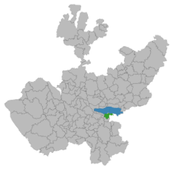 Location of the municipality in Jalisco