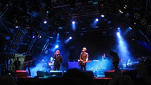 Unkle performing at Somerset House in London in 2008
