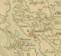 Karta av Vaxholm 1652-1739.[12]