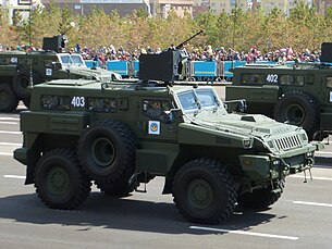 Арлан на военном параде в Астане, 2017 год