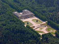 Vue aérienne du château de Herrenchiemsee