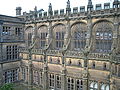 Detail from the exterior of the Boys' Chapel. The room on the ground floor is the Campion room, once the Washing Place.