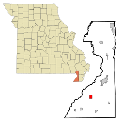 Location of Senath, Missouri