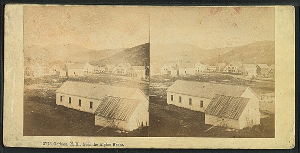 Stereo photograph of Gorham, New Hampshire, made by the Bierstadt brothers