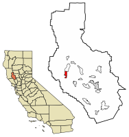 Location of Lakeport in Lake County, California