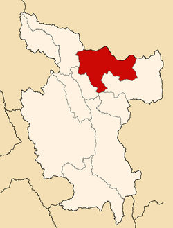 Location of Lamas in the San Martín Region