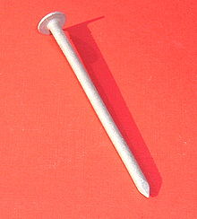 A metal nail has a small cross sectional area compared to its mass, resulting in a high Sectional Density.