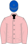 Pink, royal blue cap